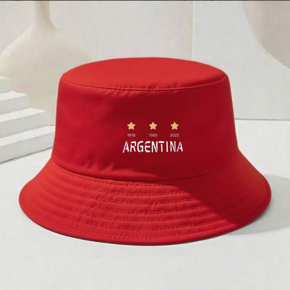 Retro Soccer Embroidered Denim Bucket Hat