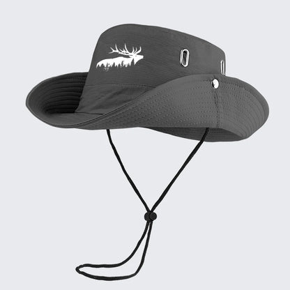 Elk Forest Print Outdoor Bucket Hat