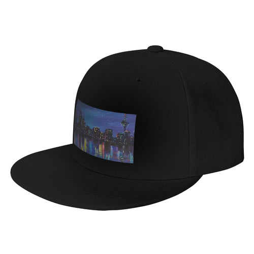 Colourful Cityscape Night Reflection Snapback Cap