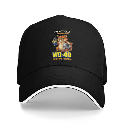 WD-40 Duct Tape Cat Humor Snapback Baseball Cap