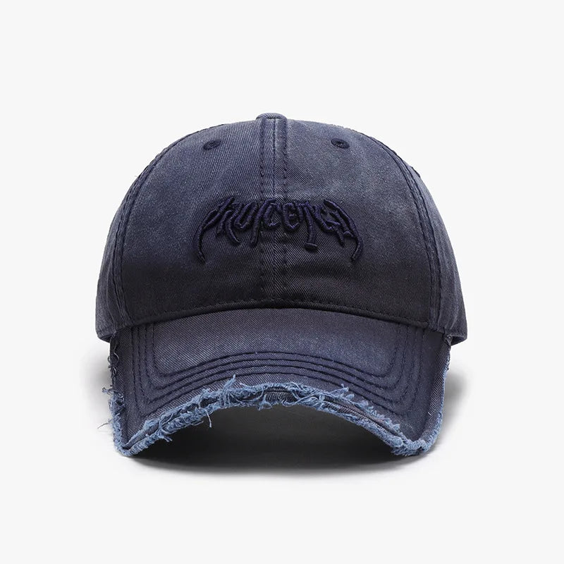 Letter Three Dimensional Embroidery Soft Top Rough Edge Men's Baseball Cap