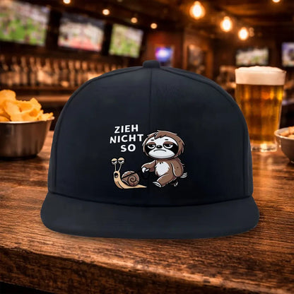 Sloth Snail Graphic Snapback Cap