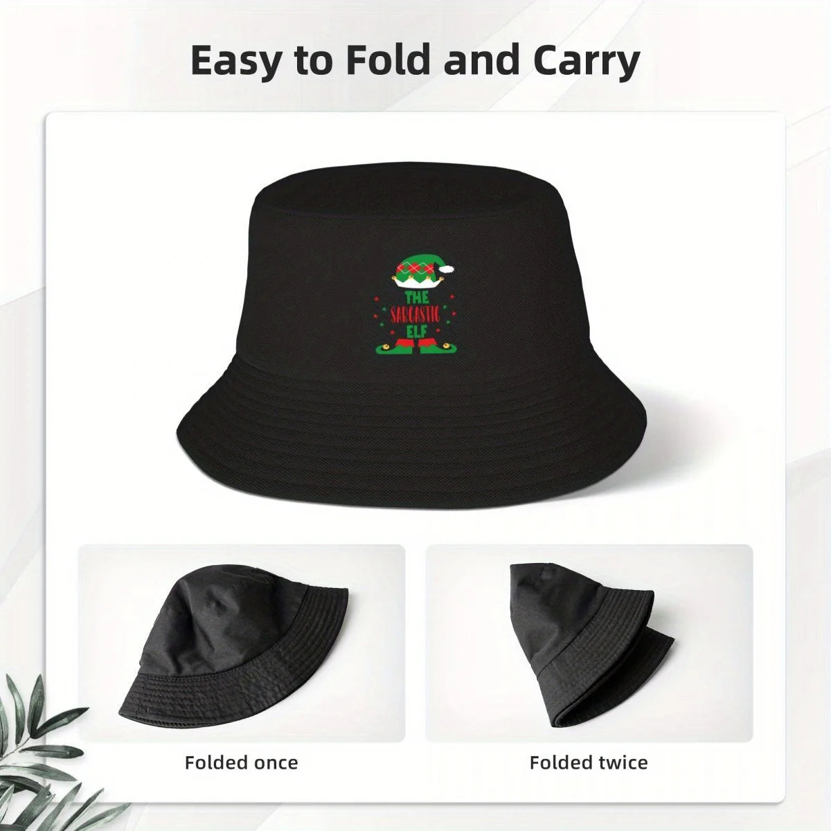 Sarcastic Elf Whimsical Christmas Creation Bucket Hat Women Men