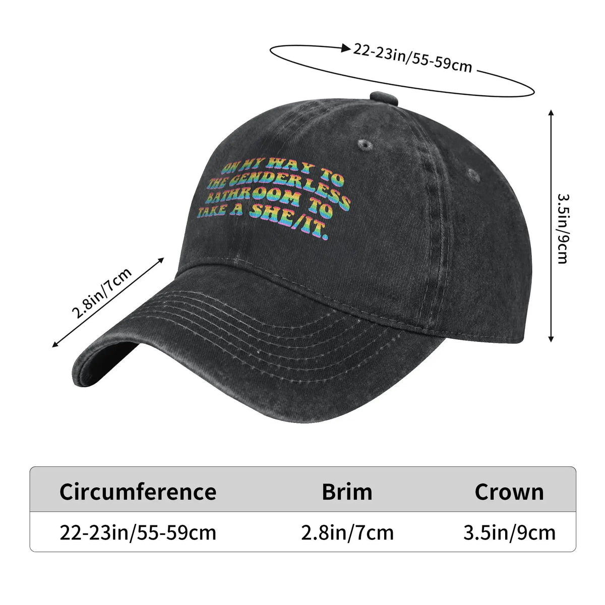 Genderless Bathroom LGBTQ Trucker Baseball Cap