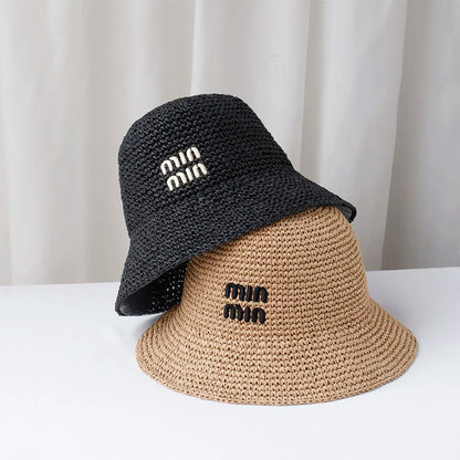 Handmade High Quality Letter Embroidery Sun Hat