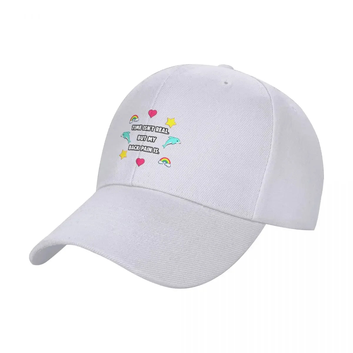 Time Isn't Real Back Pain Baseball Cap