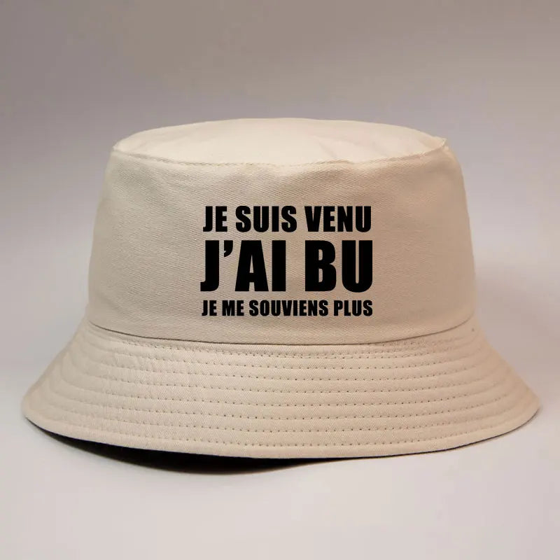 Je Suis Venu Print Bucket Hat