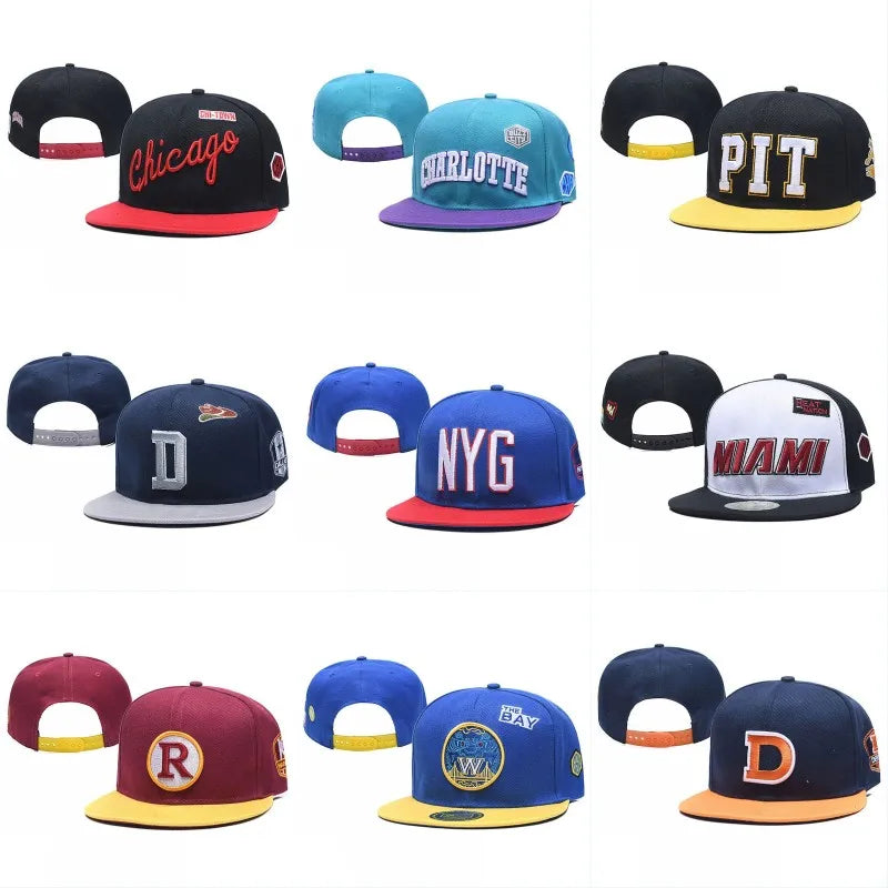 Adjustable Flat Brim Hip-Hop Basketball Snapback Cap