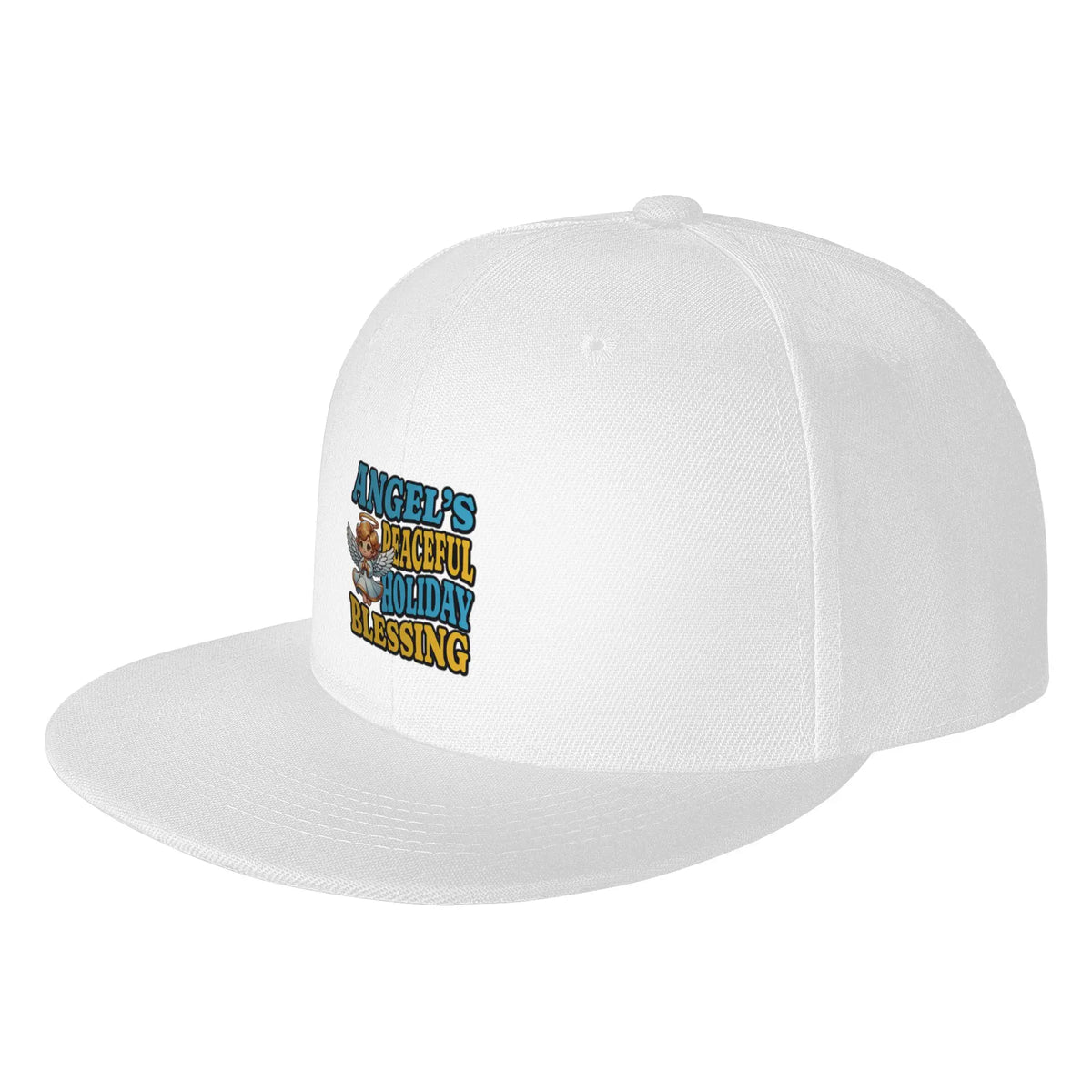 Angel Peaceful Holiday Blessing Flat Brim Snapback Cap