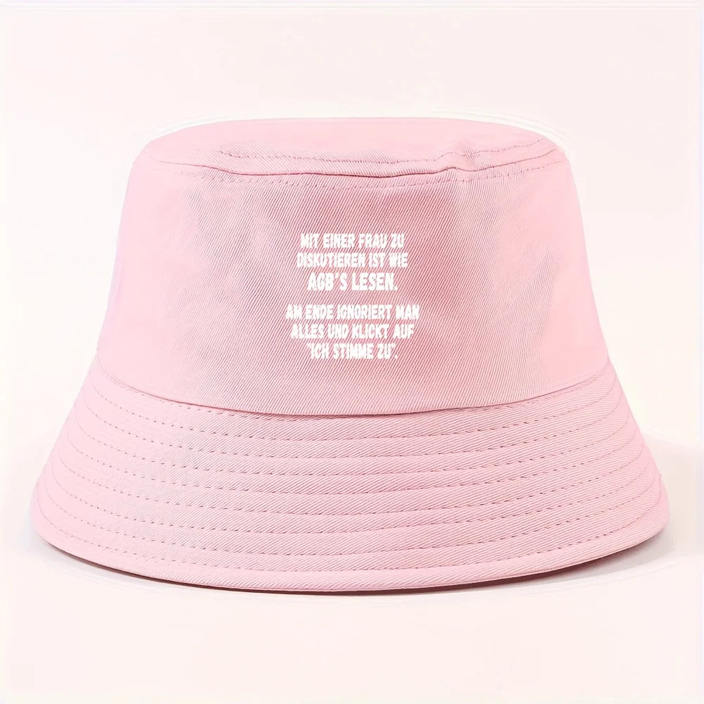 German Quote Print Summer Bucket Hat