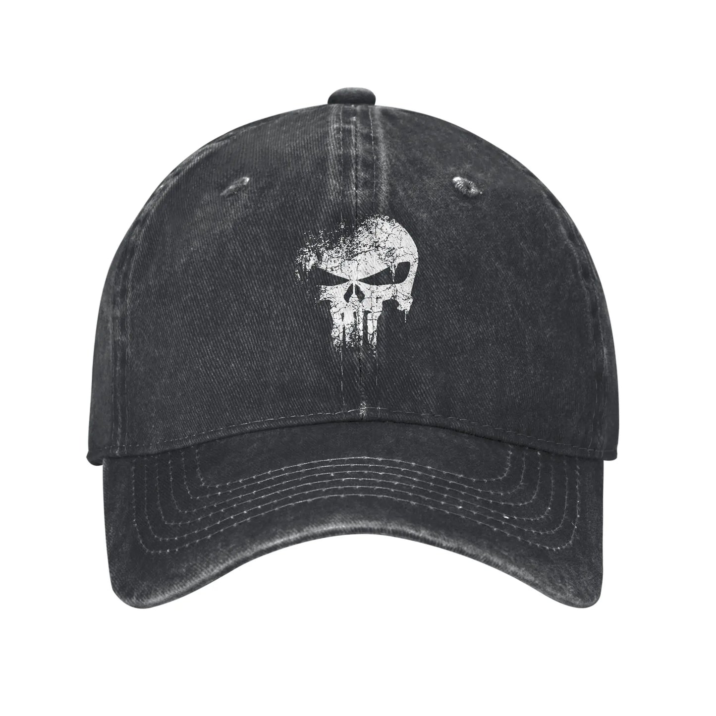 Punisher Skull Distressed Retro Baseball Cap