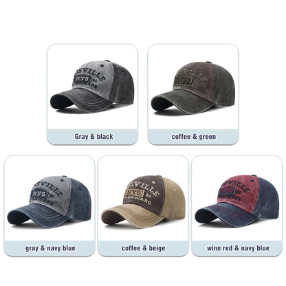 New Style Washed Old Letter Embroidered  Baseball Cap