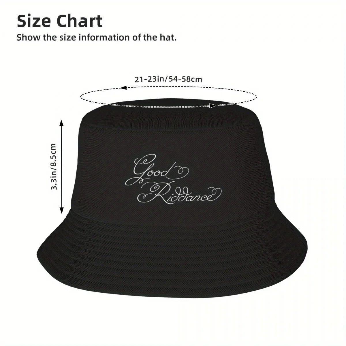 Good Riddance Cursive Print Bucket Hat