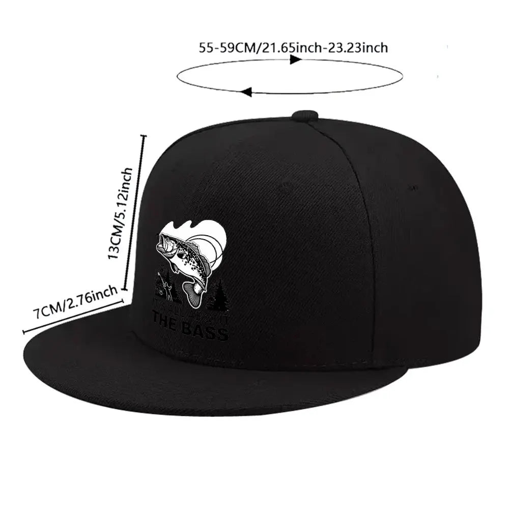 Unisex Bass Fishing Print Duckbill Cap