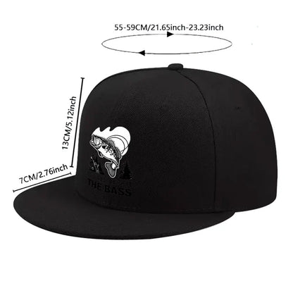 Unisex Bass Fishing Print Duckbill Cap