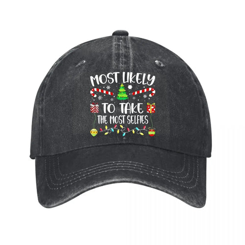 Festive Christmas Selfie 2026 Vintage Baseball Cap