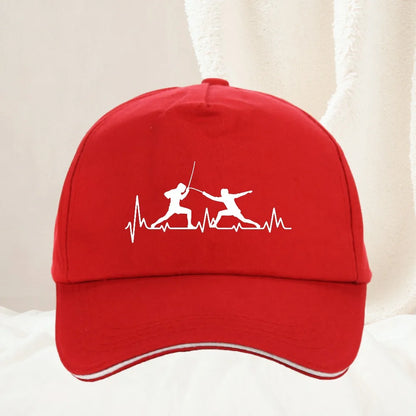 Fencing Heartbeat Sports Baseball Cap