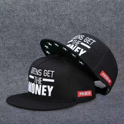 Embroidered Cotton Flat Brim Hip-Hop Snapback Cap