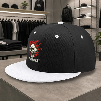 New Flame Skull Unisex All Match Flat Brim Cap
