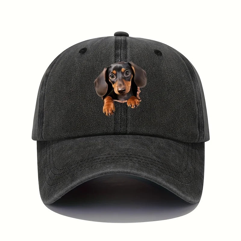 Vintage Dog Print Fashion Baseball Cap