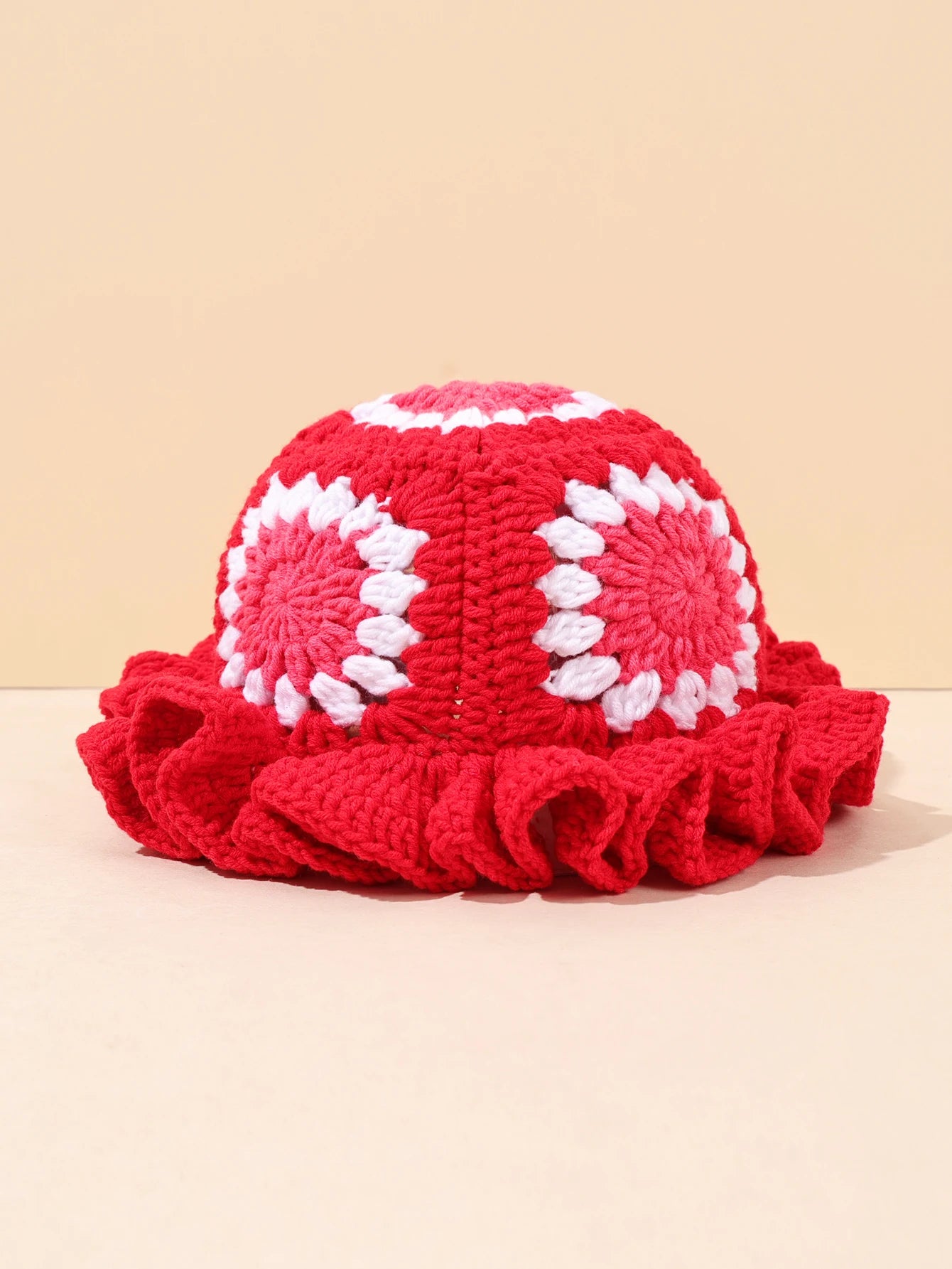 Vintage Spliced Crochet Winter Bucket Hat