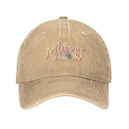 Vintage Frog Cartoon Distressed Denim Baseball Cap Hat