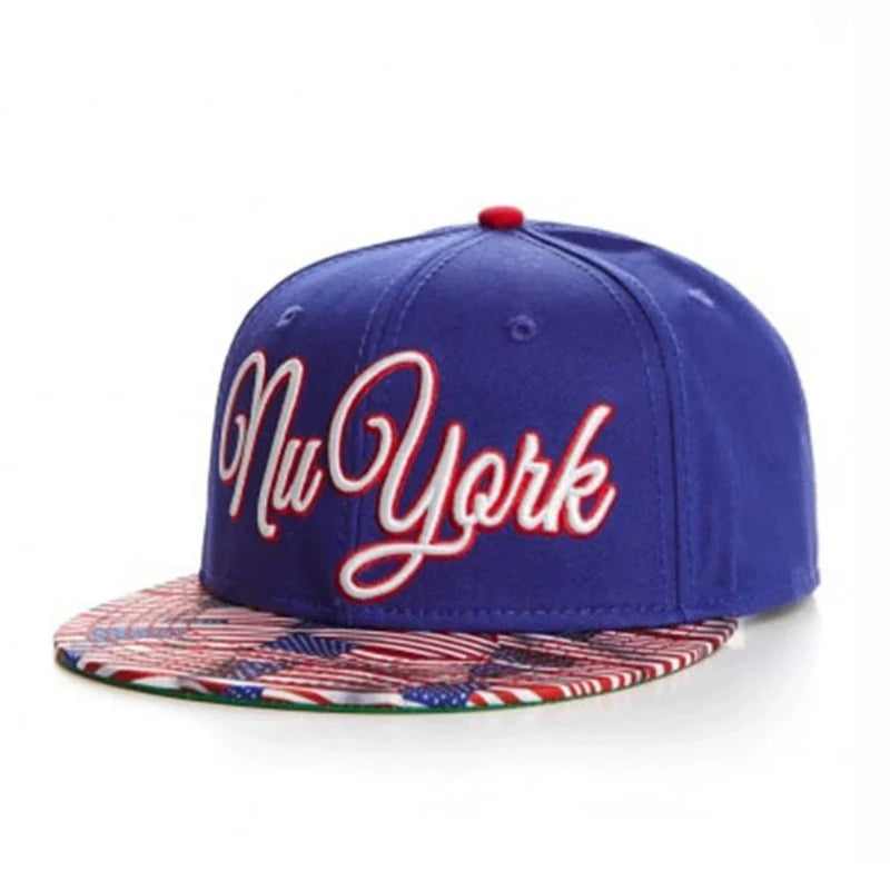 Leather Letter Embroidered Hip-Hop Snapback Cap
