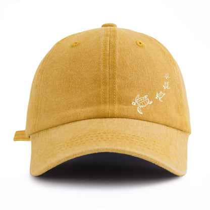 1pc Turtle Print Washed Baseball Caps