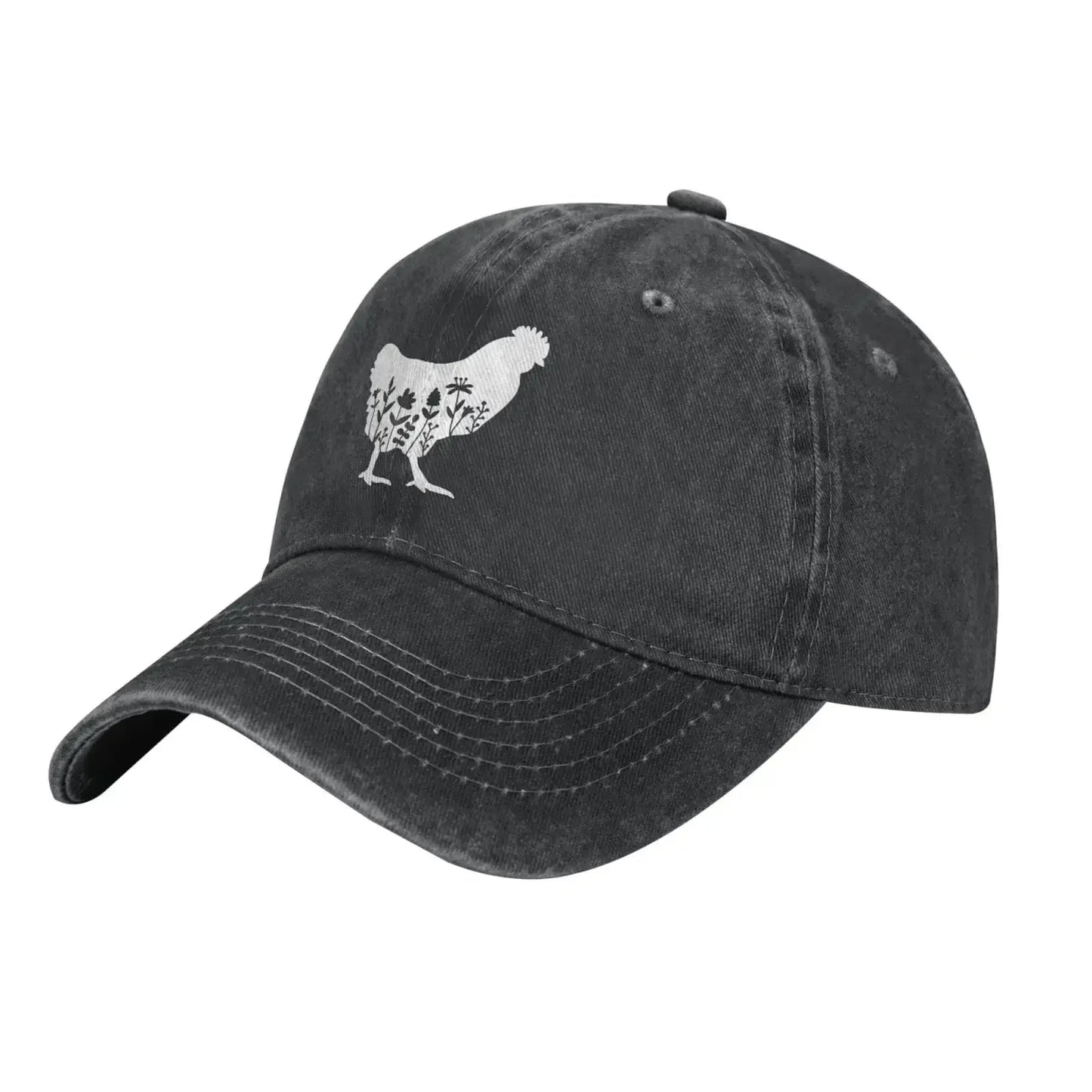 Floral Chicken Vintage Baseball Cap