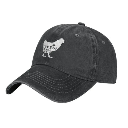 Floral Chicken Vintage Baseball Cap