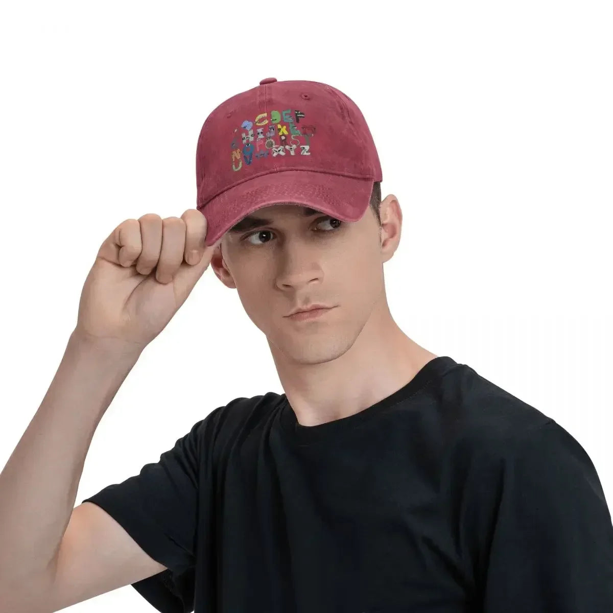 Villain ABC Letter Distressed Washed Baseball Cap