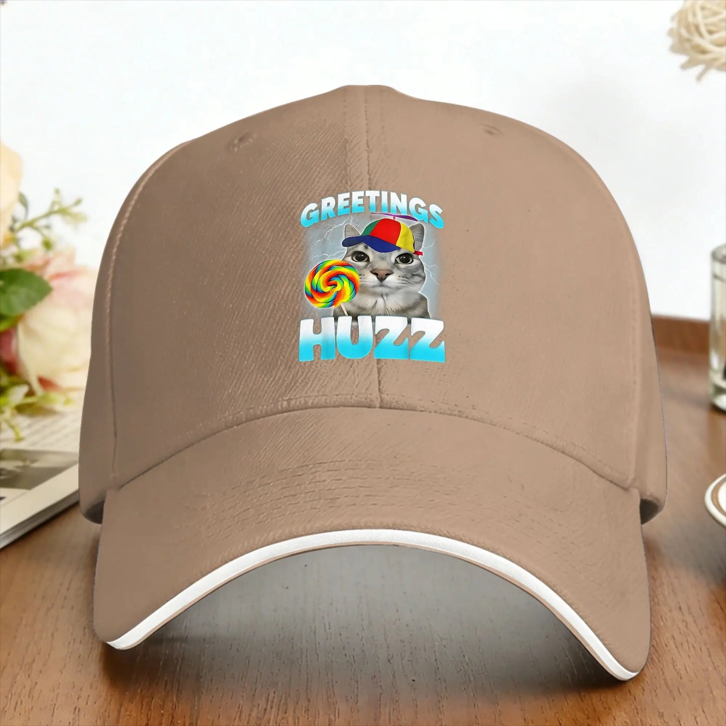 Greetings Huzz Cat Meme Outdoor Trucker Baseball Cap