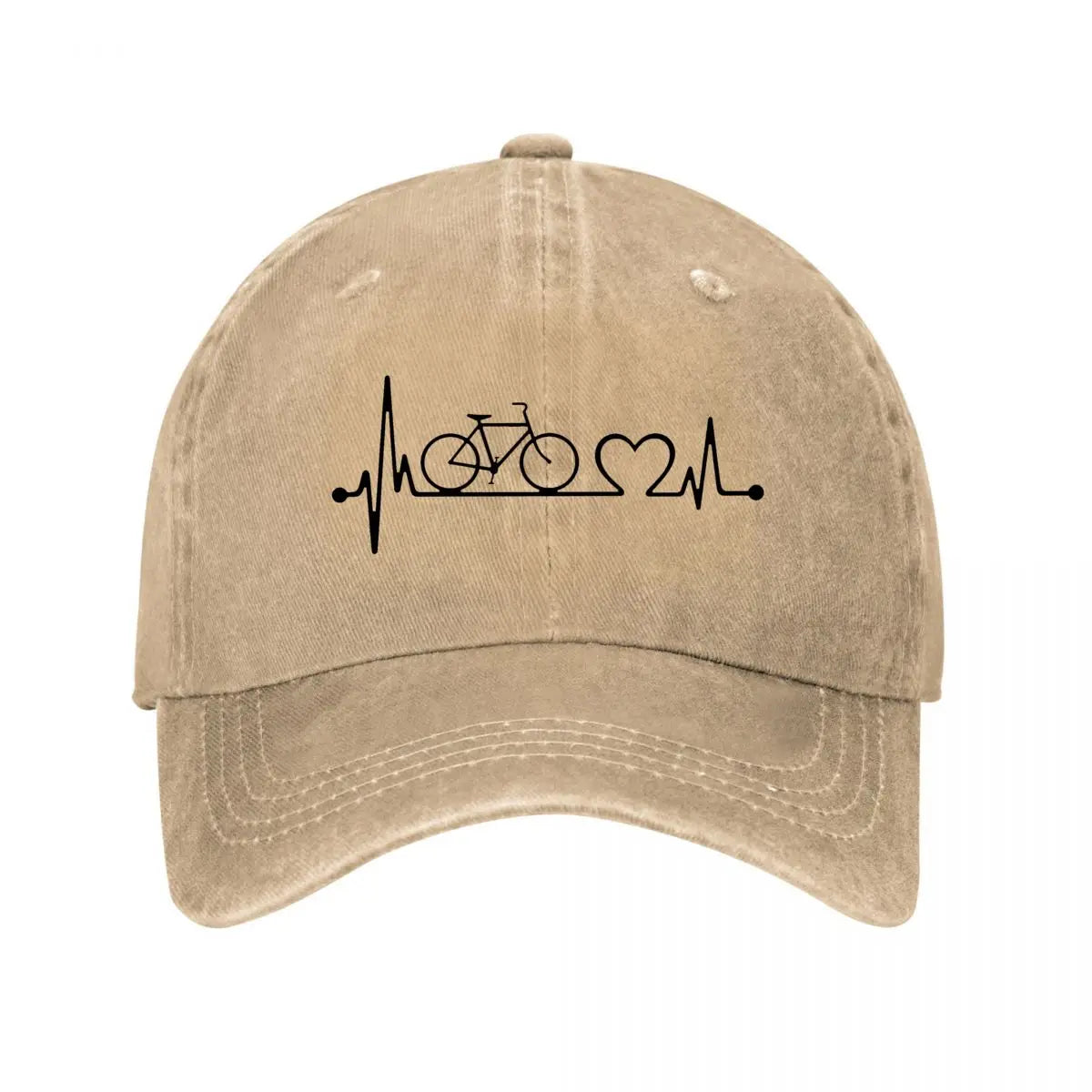 Bicycle Heartbeat Cycling Art Baseball Cap
