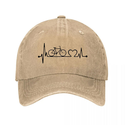 Bicycle Heartbeat Cycling Art Baseball Cap