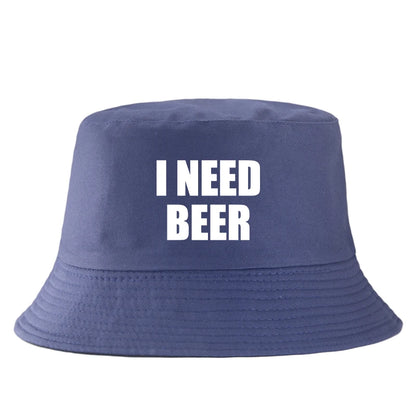 I Need Beer Reversible Cotton Bucket Hat