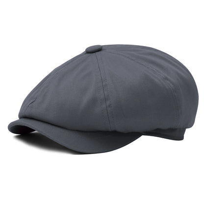 Botvela Men's Newsboy Cap Twill Cotton 8 Panel Hat Flat Ivy Cabbie Casual Baker Caps Gatsby Hat Retro Hats Boina Beret For Male Size 56-63cm