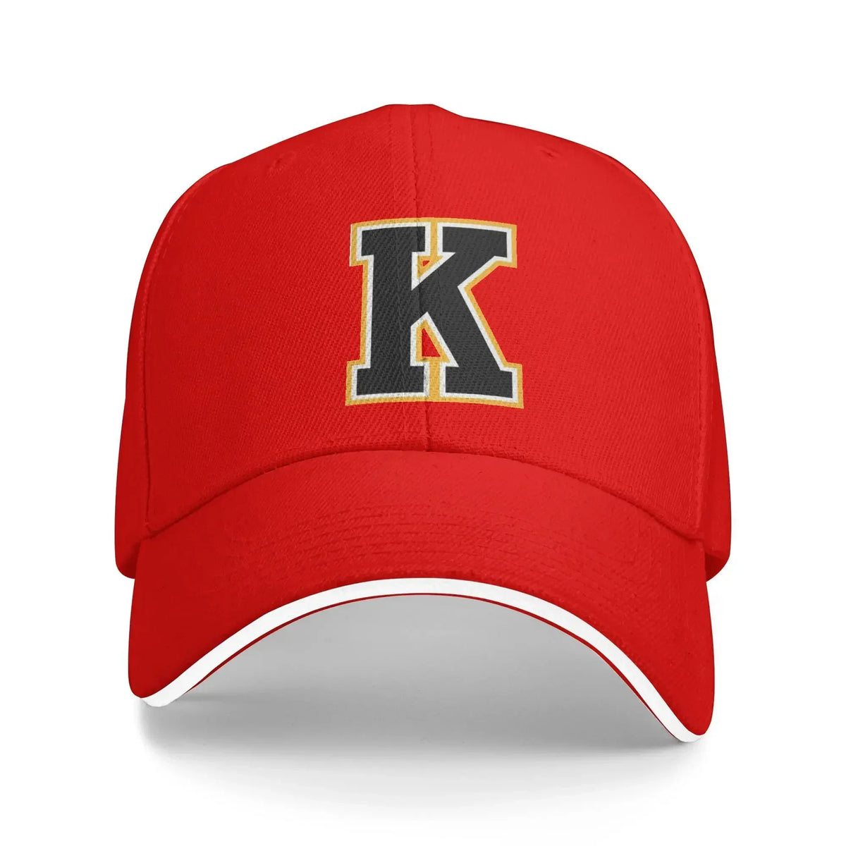 Golden Letter K Camping Baseball Cap