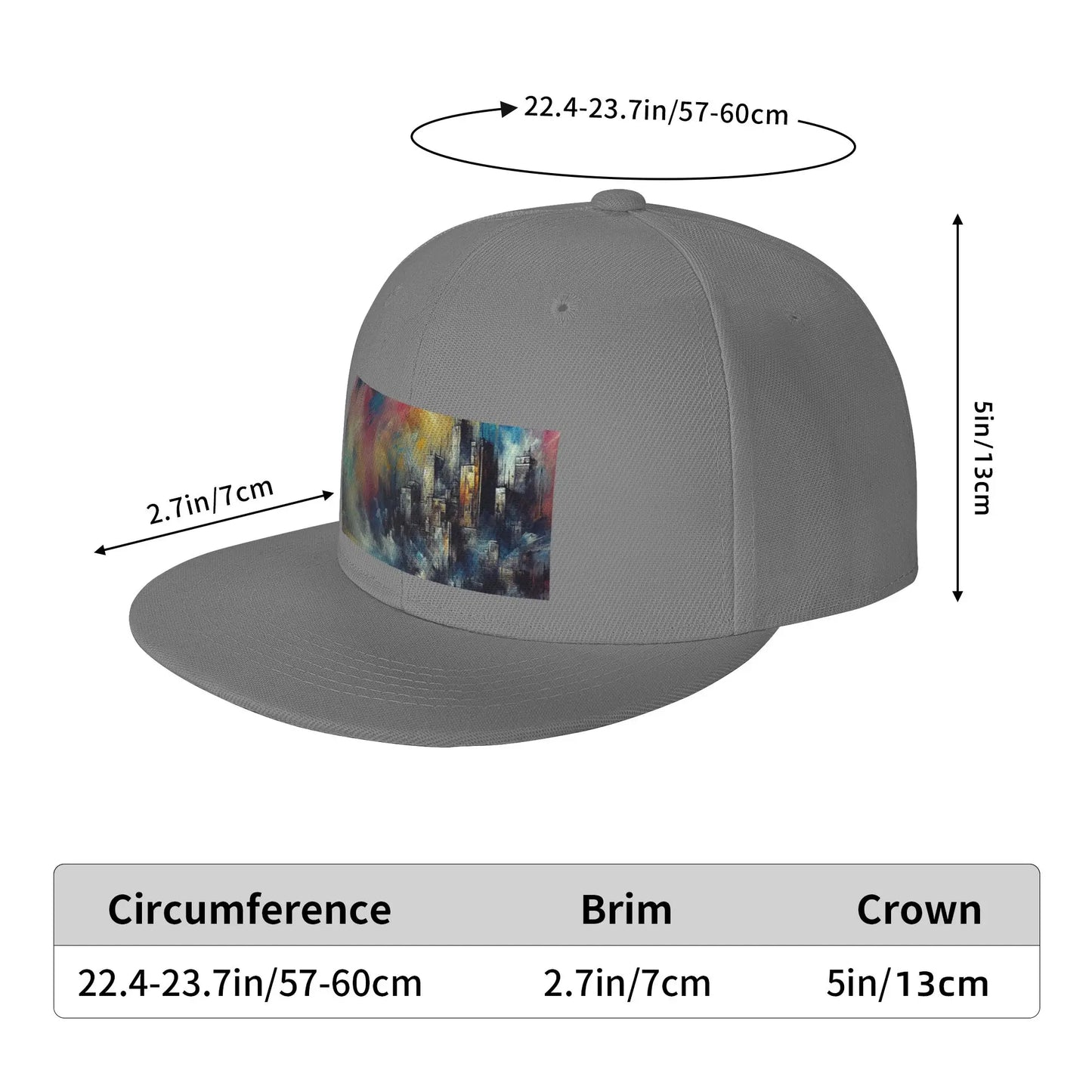 Fashion Watercolor Seaside City Abstract Snapback Cap