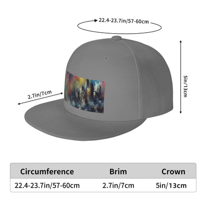 Fashion Watercolor Seaside City Abstract Snapback Cap