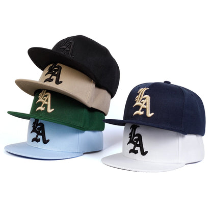 Gothic Letter Embroidered Hip Hop Snapback Cap
