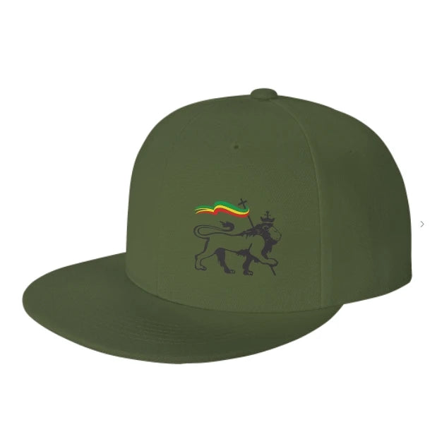 Lion Of Judah Rasta Flat Brim Snapback Cap