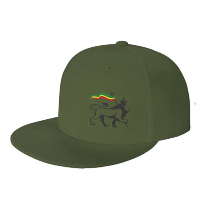Lion Of Judah Rasta Flat Brim Snapback Cap