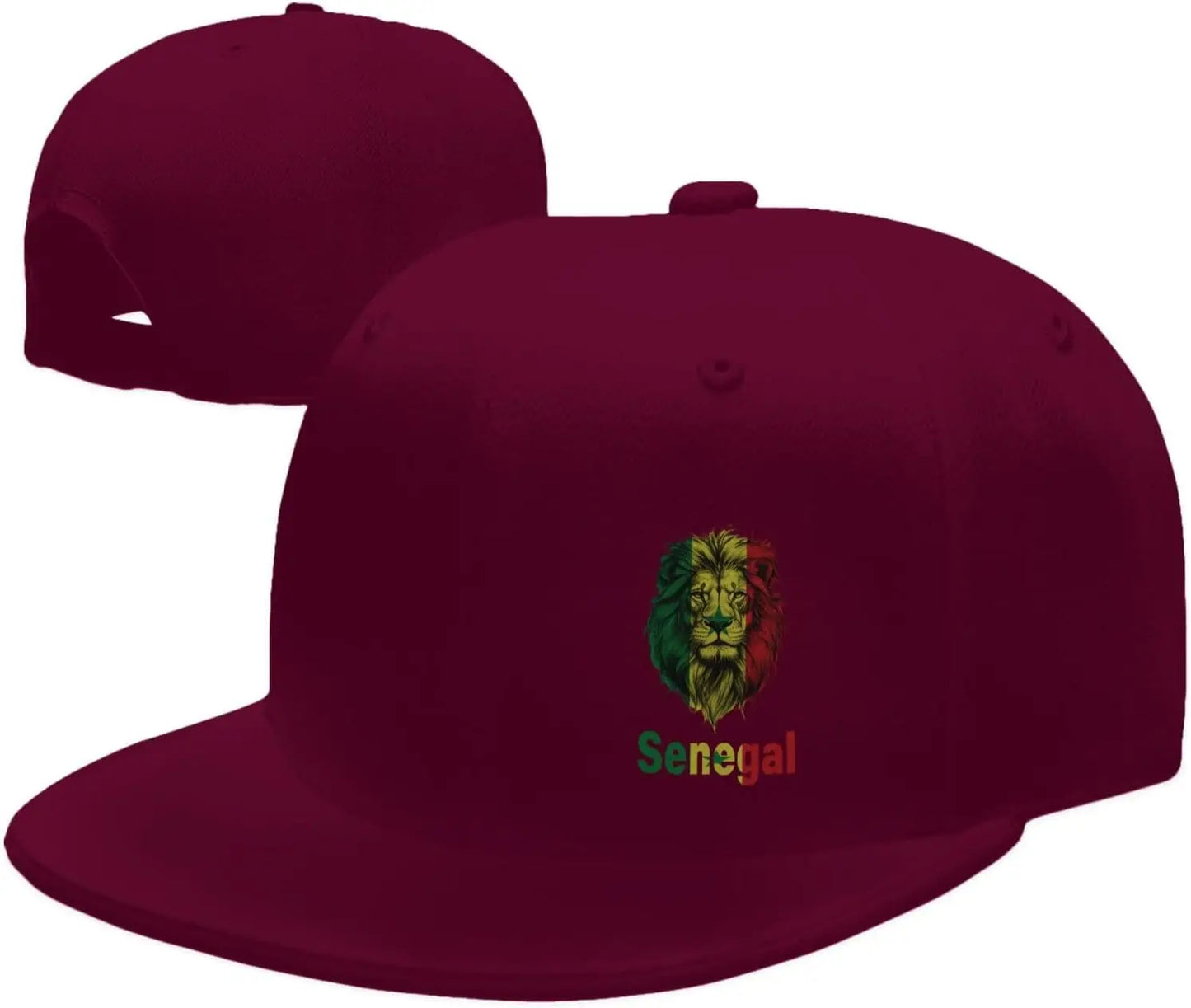 Senegal Lion Flag Print Cotton Baseball Cap Adjustable