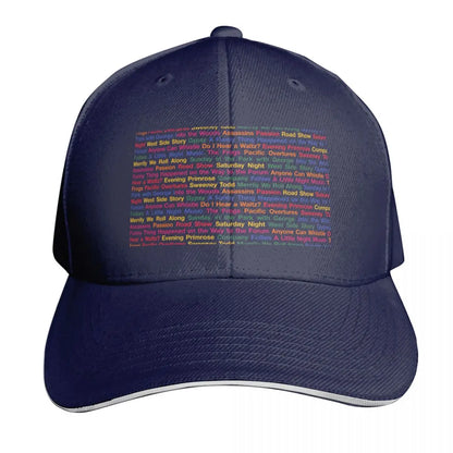 Stephen Sondheim Musicals Black Background Baseball Cap