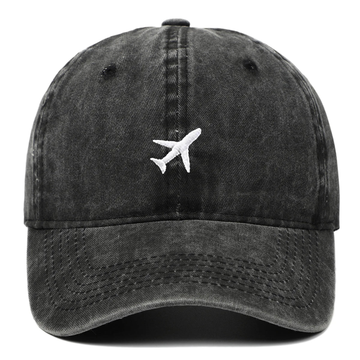 Washed Airplane Embroidered Baseball Cap