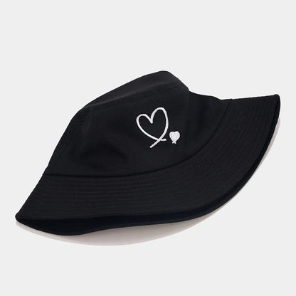 Reversible Heart Embroidery Bucket Hat Set