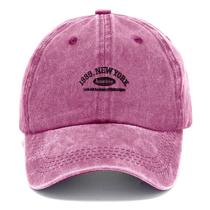 Vintage Letter Print Washed Baseball Cap