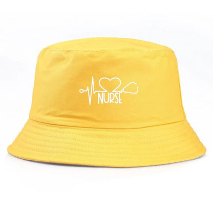 Nurse Print Y2K Vintage Cotton Bucket Hat