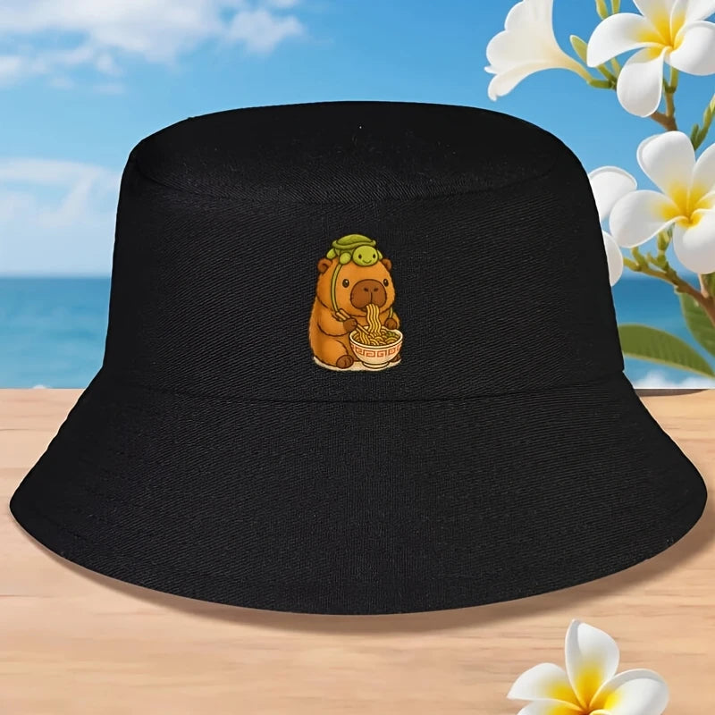Capybara Ramen Turtle Kawaii Bucket Hat