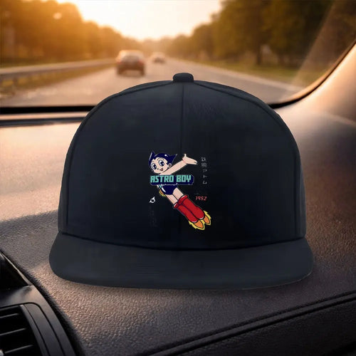 Astro Boy Print Flat Brim Duckbill Snapback Cap